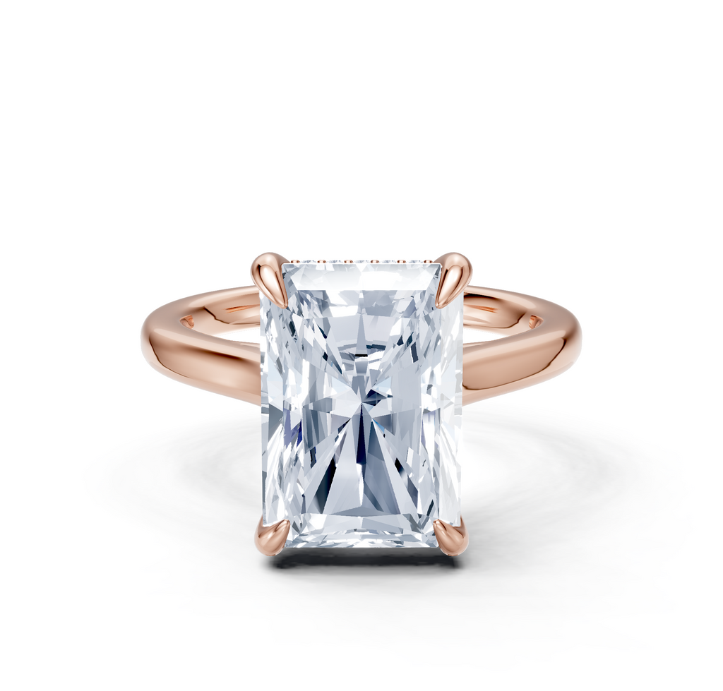 Image for Cathedral Hidden Halo Engagement Ring | 18k Rose Gold