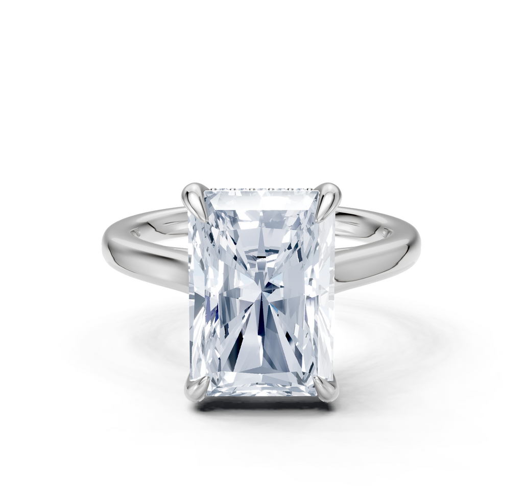 Image for Cathedral Hidden Halo Engagement Ring | 18k White Gold