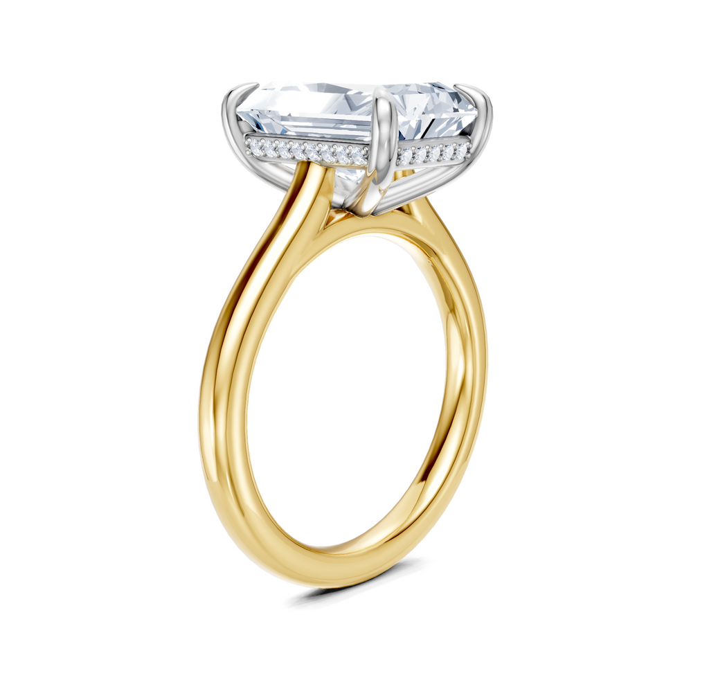 Image for Cathedral Hidden Halo Engagement Ring | 14k Two Tone