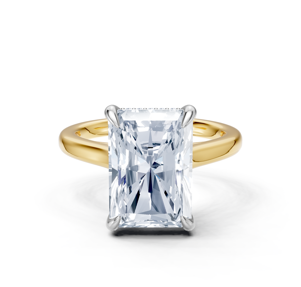 Image for Cathedral Hidden Halo Engagement Ring | 14k Two Tone