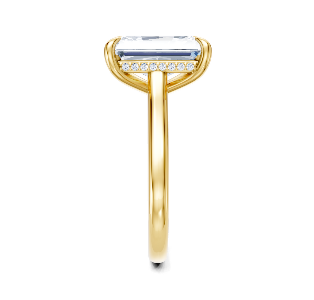 Image for Cathedral Hidden Halo Engagement Ring | 18k Yellow Gold