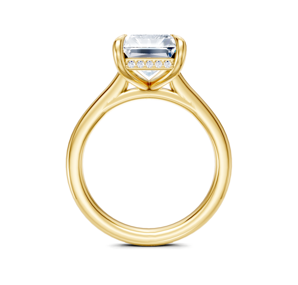 Image for Cathedral Hidden Halo Engagement Ring | 18k Yellow Gold