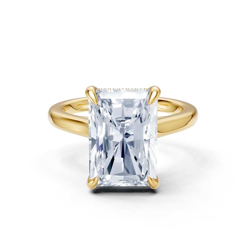 Image for Cathedral Hidden Halo Engagement Ring | 18k Yellow Gold
