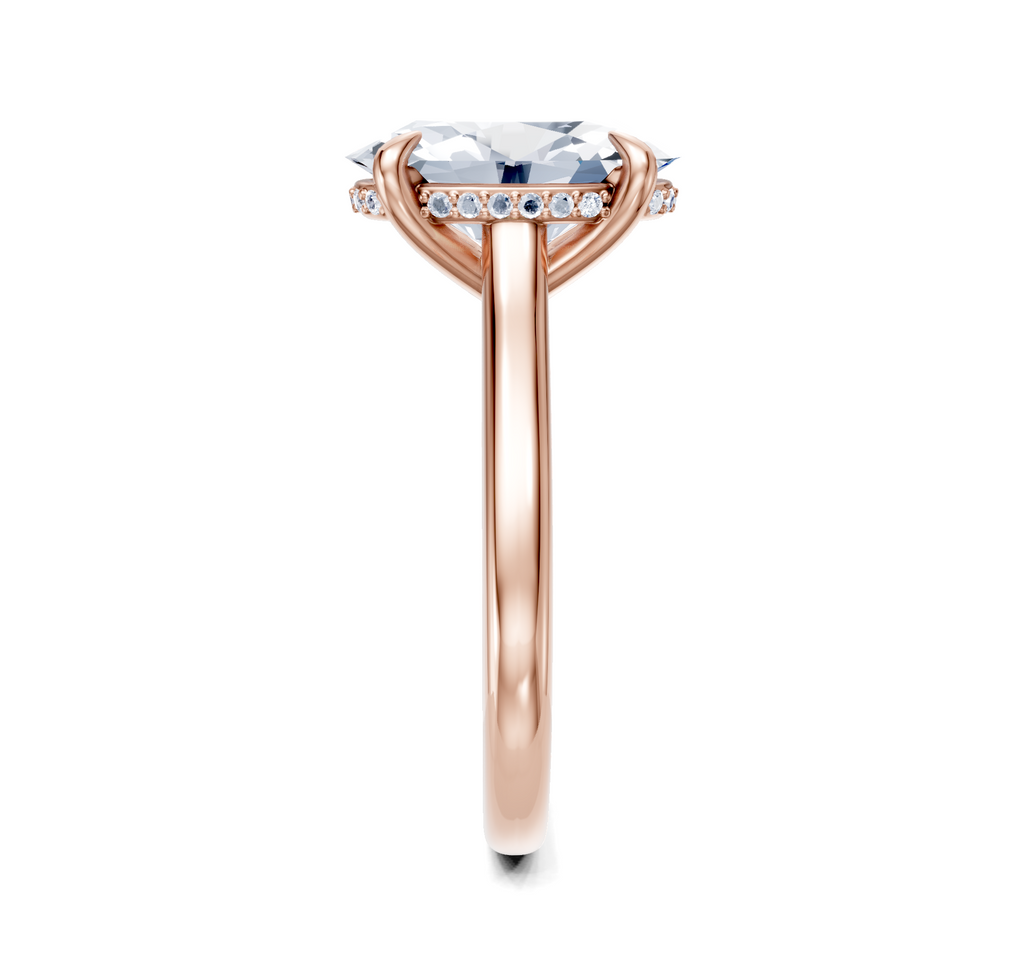 Image for Cathedral Hidden Halo Engagement Ring | 18k Rose Gold