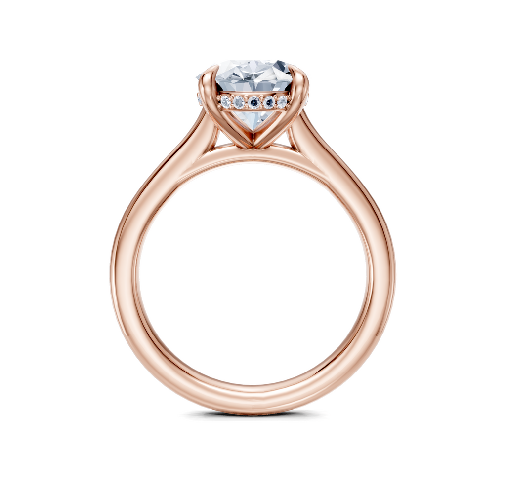 Image for Cathedral Hidden Halo Engagement Ring | 18k Rose Gold