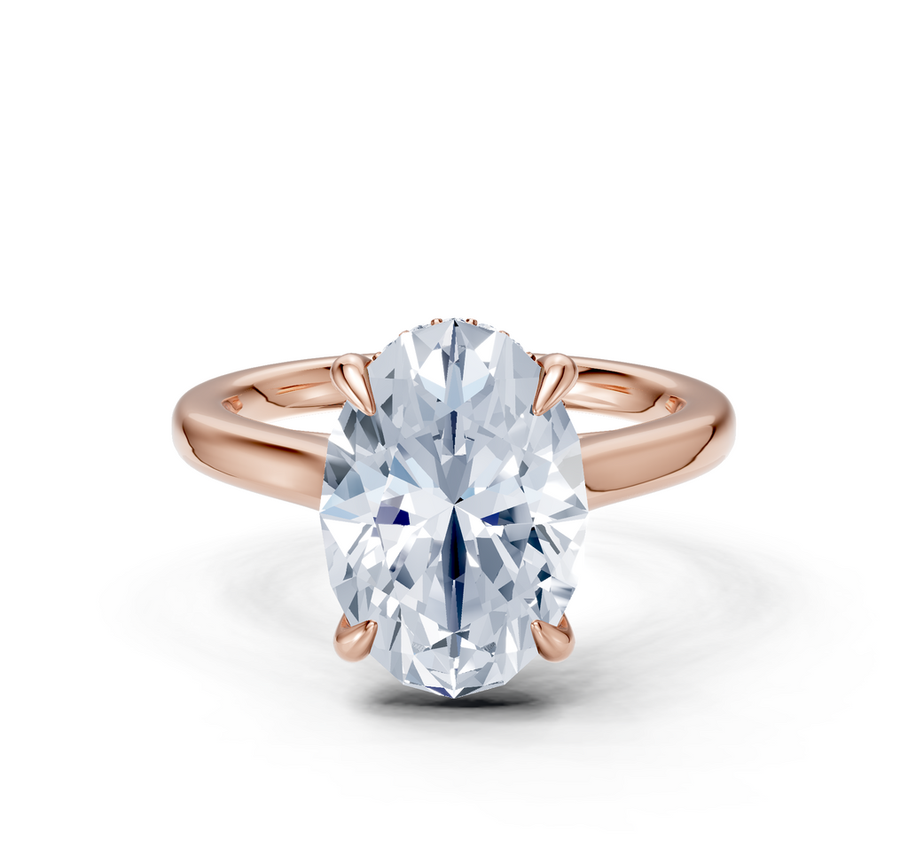 Image for Cathedral Hidden Halo Engagement Ring | 18k Rose Gold
