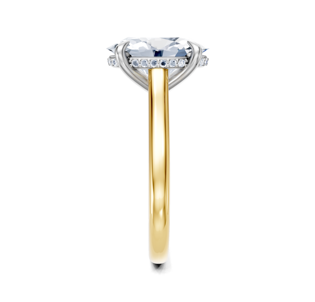 Image for Cathedral Hidden Halo Engagement Ring | 18k Two Tone
