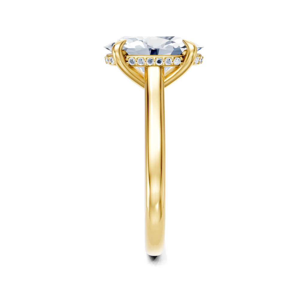 Image for Cathedral Hidden Halo Engagement Ring | 18k Yellow Gold