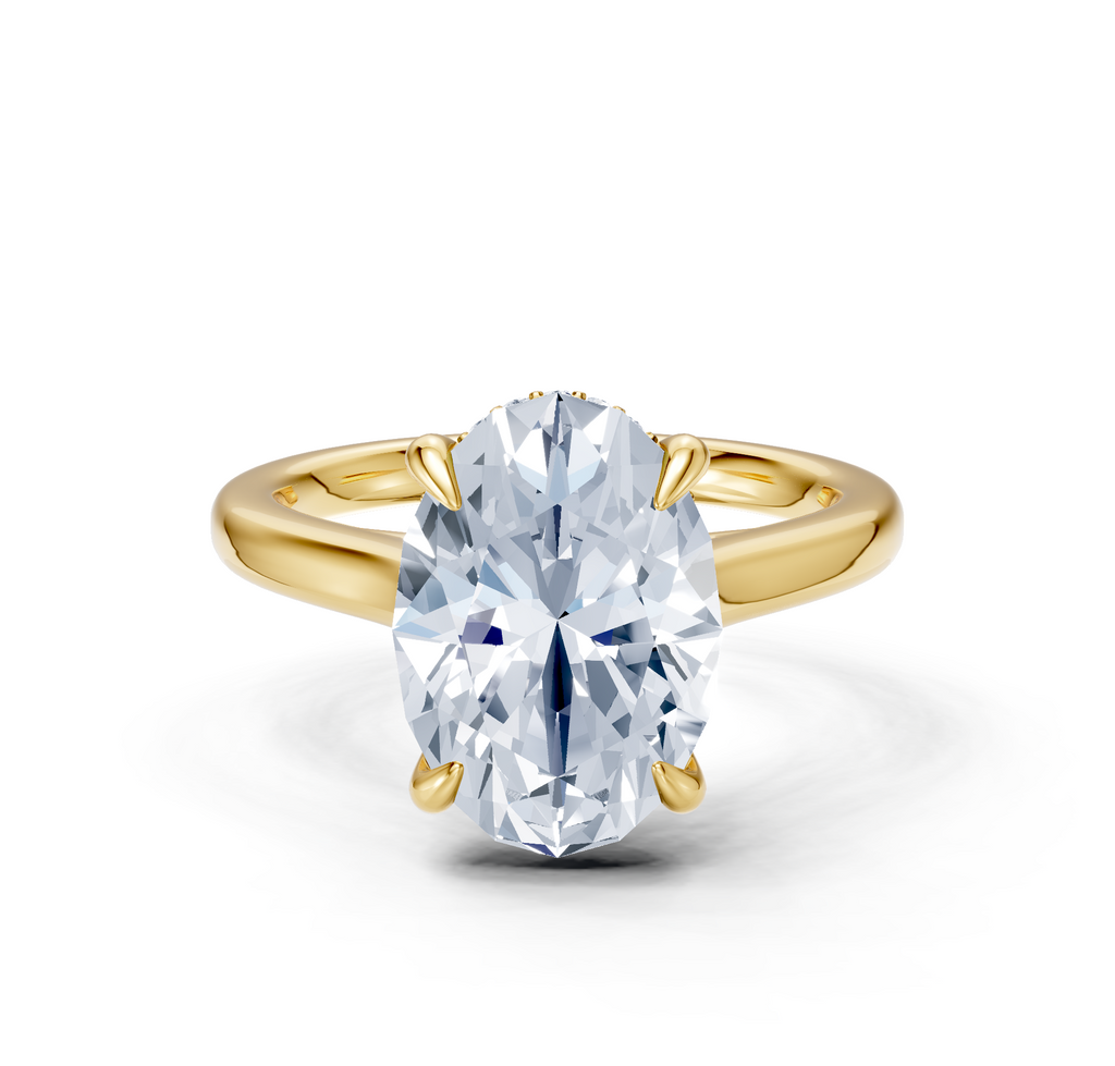 Image for Cathedral Hidden Halo Engagement Ring | 18k Yellow Gold