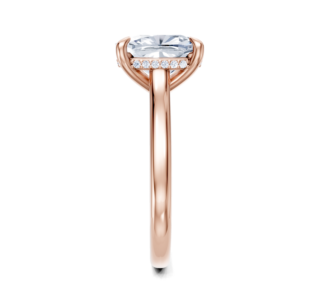 Image for Cathedral Hidden Halo Engagement Ring | 18k Rose Gold