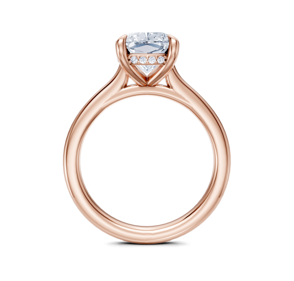 Image for Cathedral Hidden Halo Engagement Ring | 18k Rose Gold