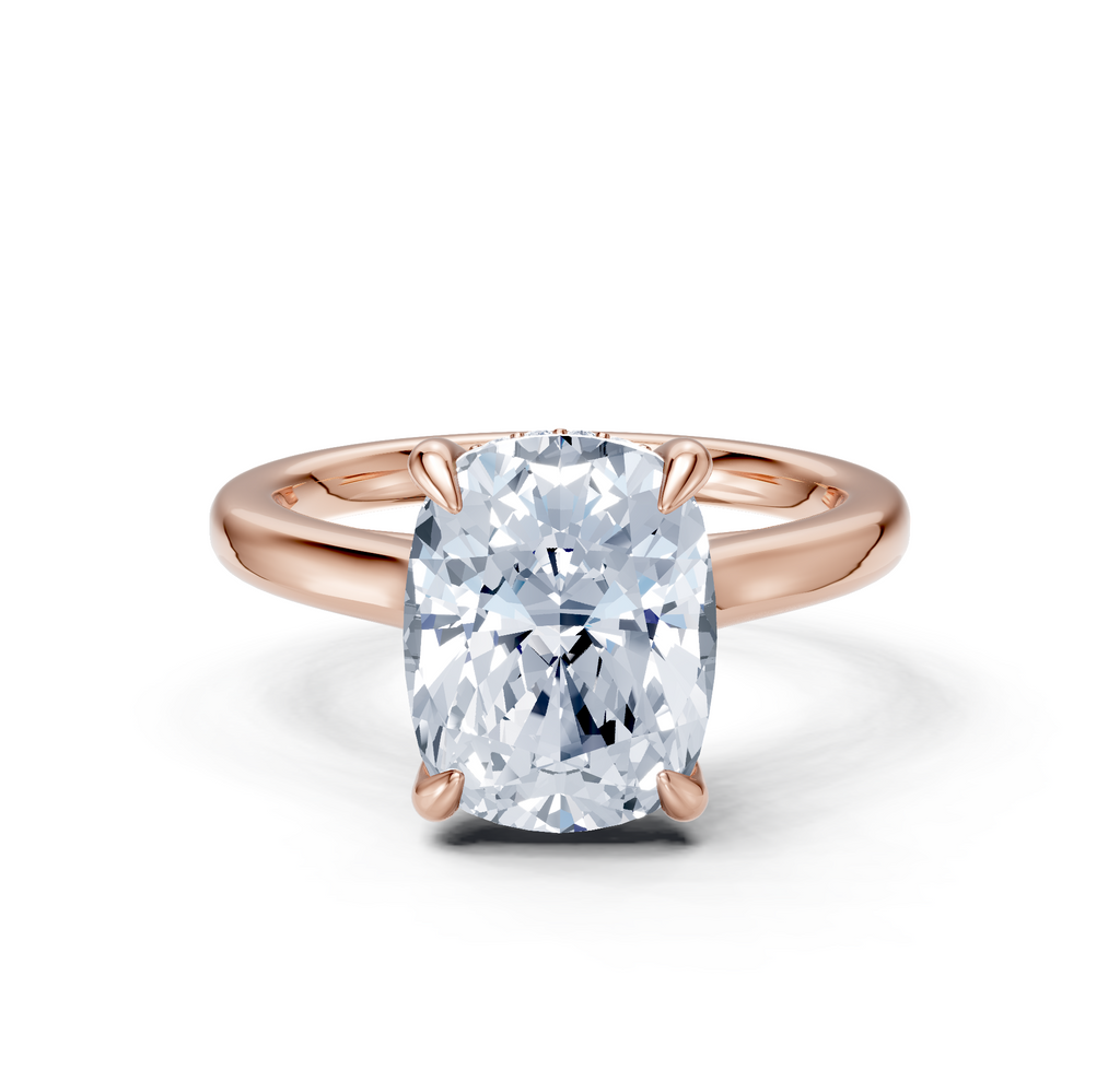 Image for Cathedral Hidden Halo Engagement Ring | 18k Rose Gold