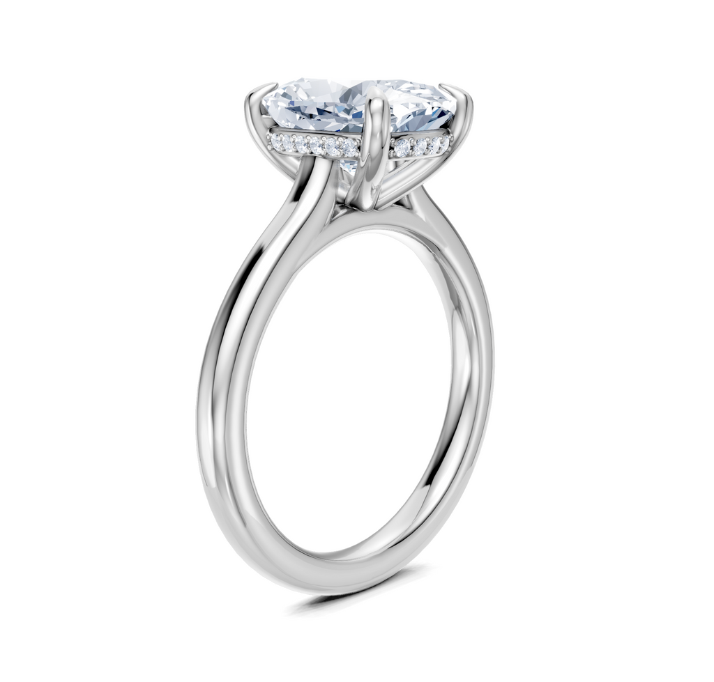 Image for Cathedral Hidden Halo Engagement Ring | 18k White Gold
