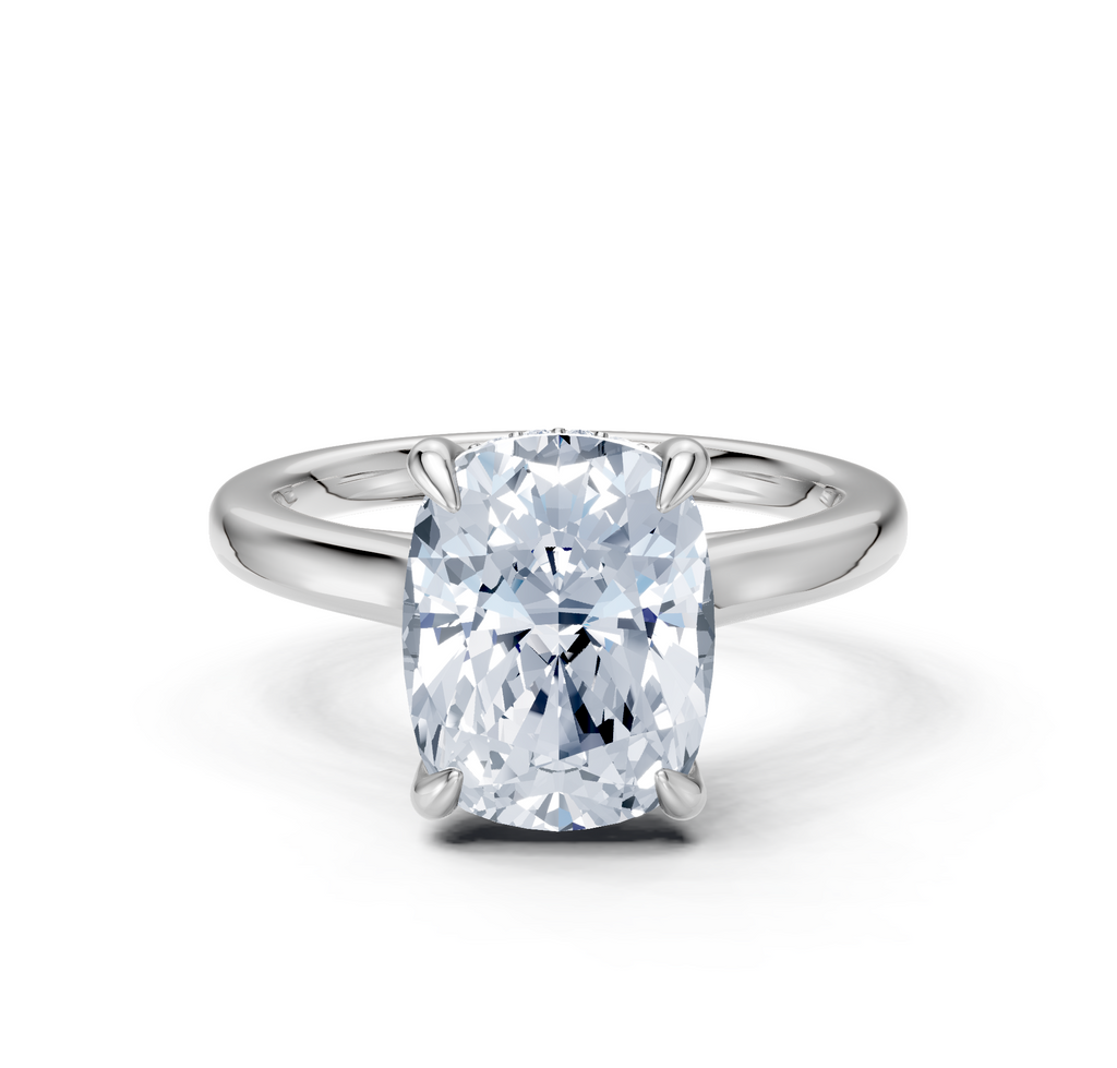 Image for Cathedral Hidden Halo Engagement Ring | 18k White Gold
