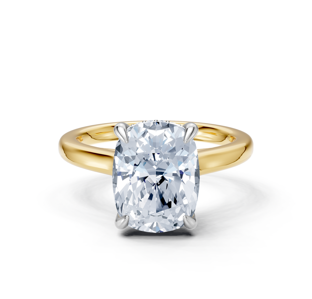 Image for Cathedral Hidden Halo Engagement Ring | 18k Two Tone