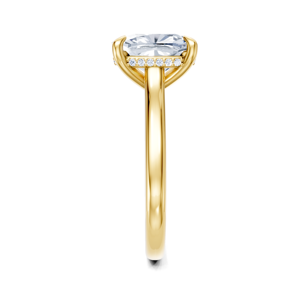Image for Cathedral Hidden Halo Engagement Ring | 18k Yellow Gold