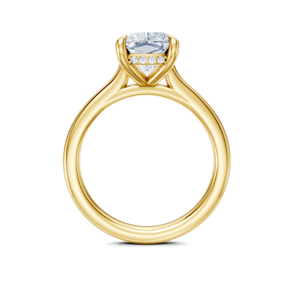 Image for Cathedral Hidden Halo Engagement Ring | 18k Yellow Gold