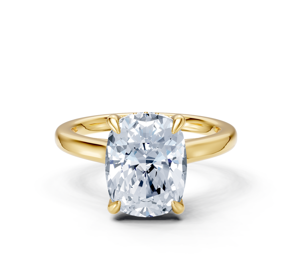 Image for Cathedral Hidden Halo Engagement Ring | 18k Yellow Gold