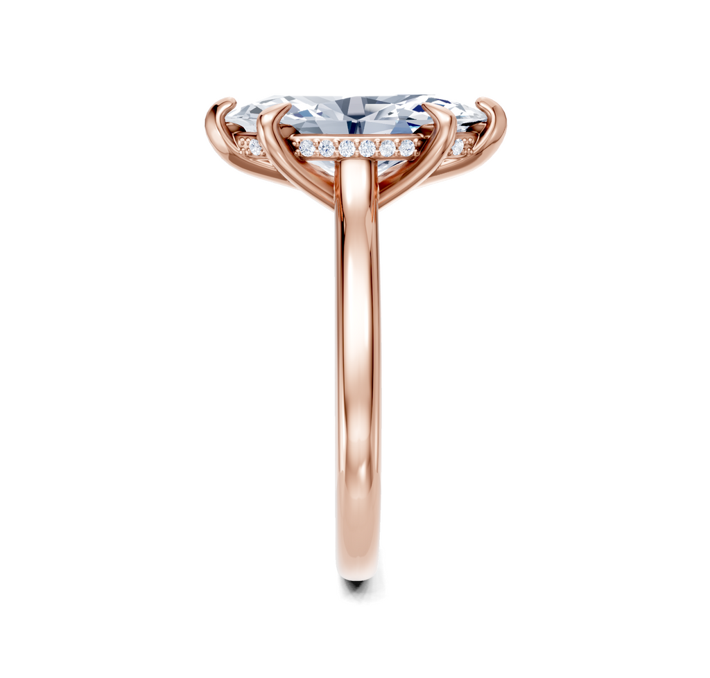 Image for Cathedral Hidden Halo Engagement Ring | 18k Rose Gold