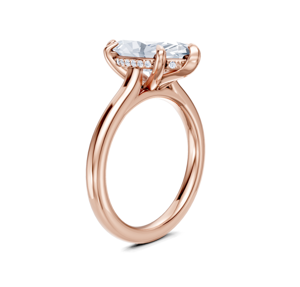 Image for Cathedral Hidden Halo Engagement Ring | 18k Rose Gold