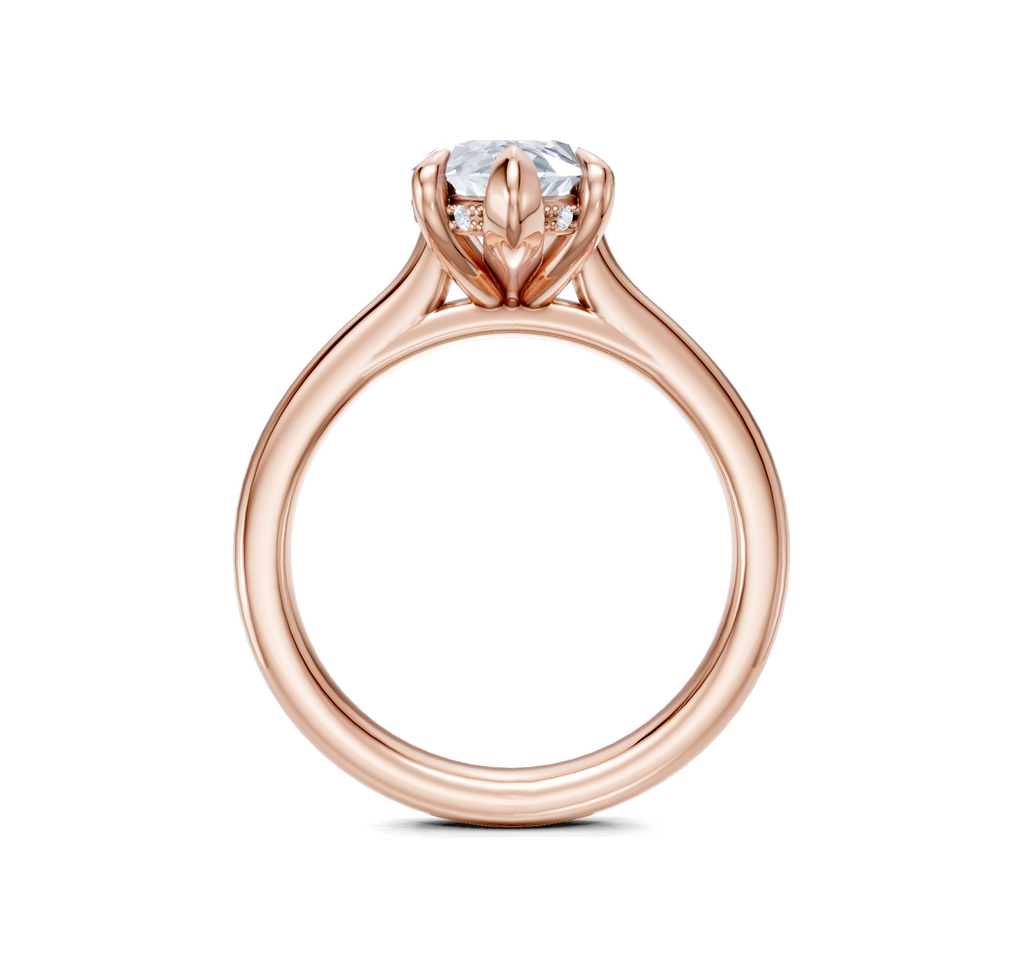 Image for Cathedral Hidden Halo Engagement Ring | 18k Rose Gold