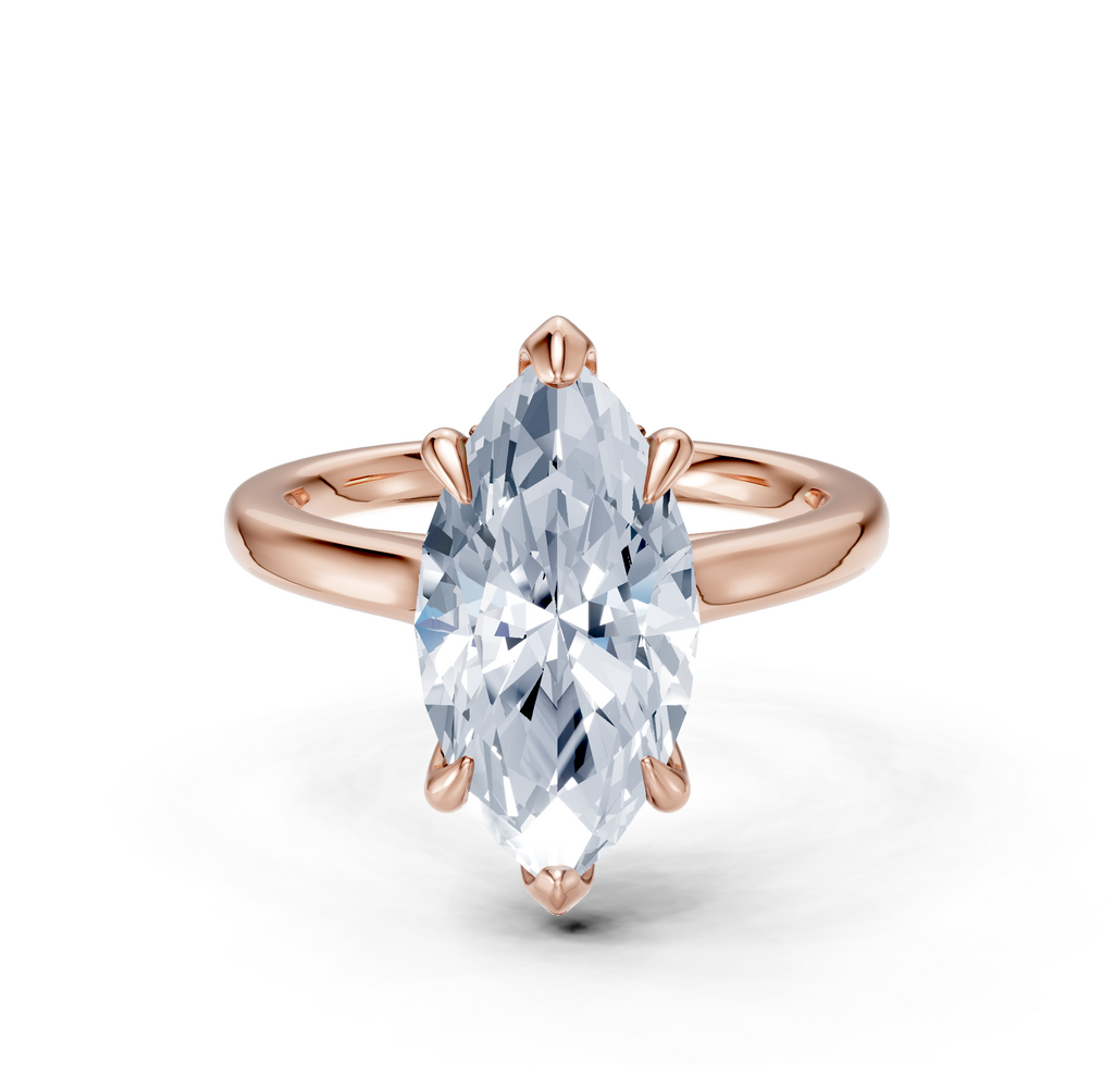 Image for Cathedral Hidden Halo Engagement Ring | 18k Rose Gold