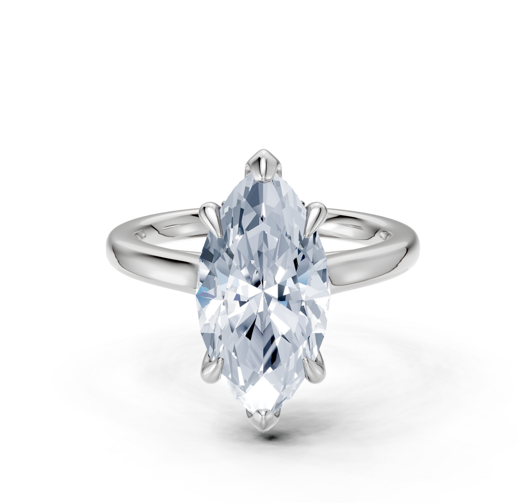 Image for Cathedral Hidden Halo Engagement Ring | 18k White Gold