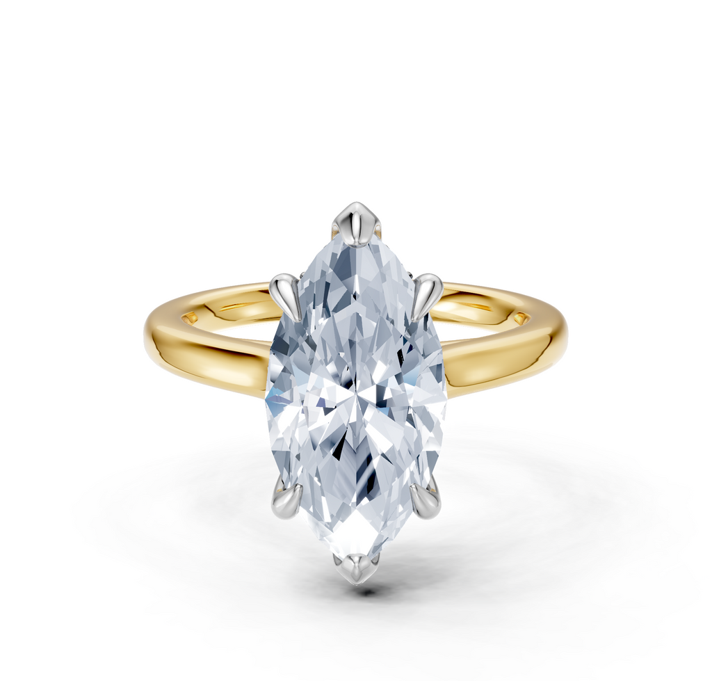 Image for Cathedral Hidden Halo Engagement Ring | 18k Two Tone