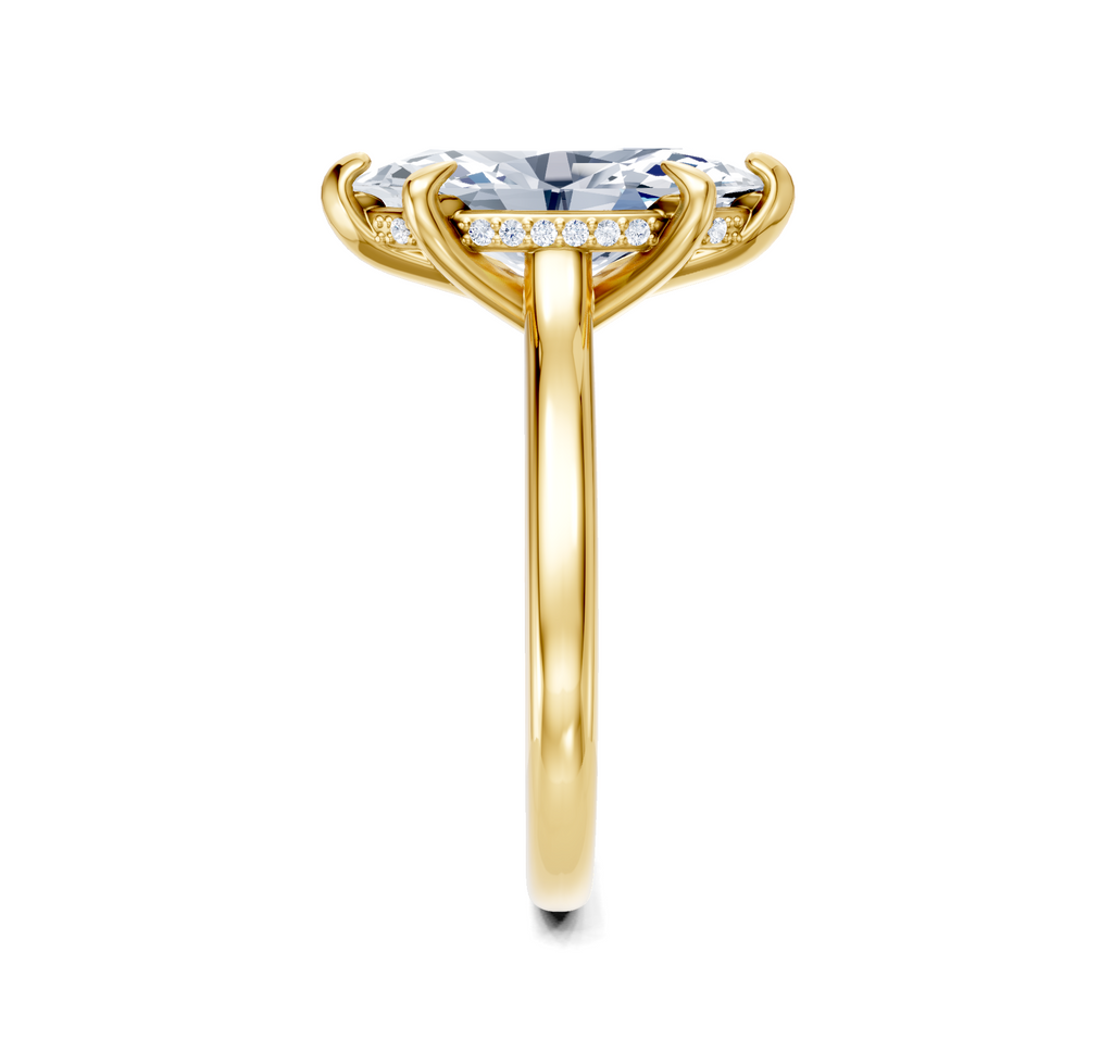 Image for Cathedral Hidden Halo Engagement Ring | 18k Yellow Gold