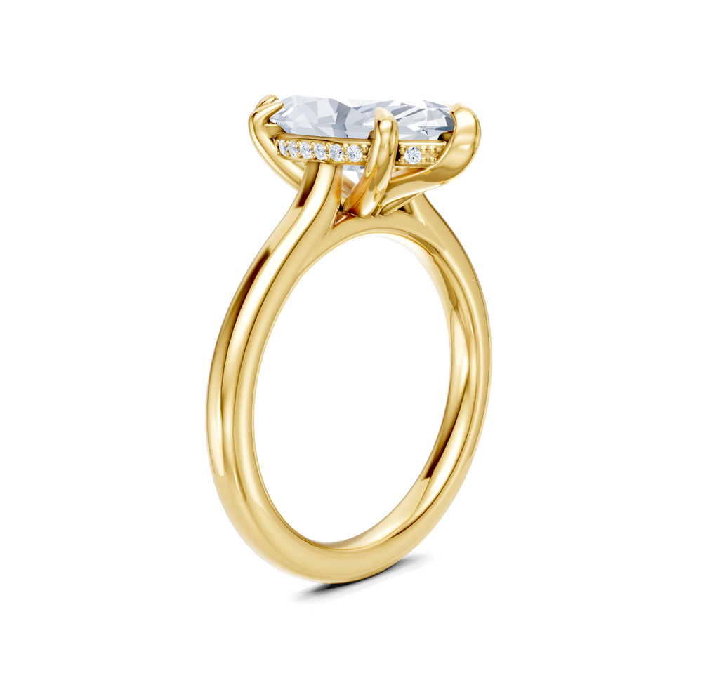 Image for Cathedral Hidden Halo Engagement Ring | 14k Yellow Gold