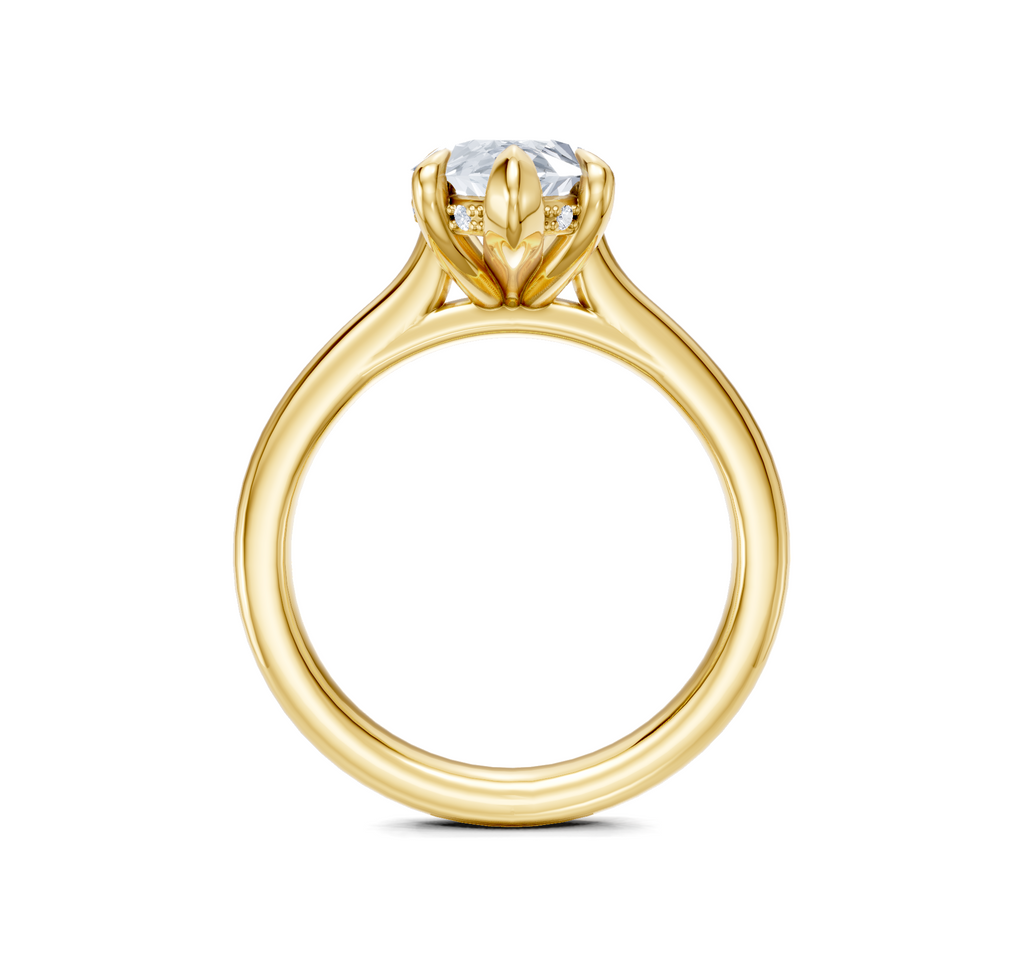 Image for Cathedral Hidden Halo Engagement Ring | 18k Yellow Gold