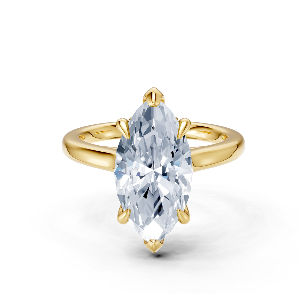 Image for Cathedral Hidden Halo Engagement Ring | 18k Yellow Gold