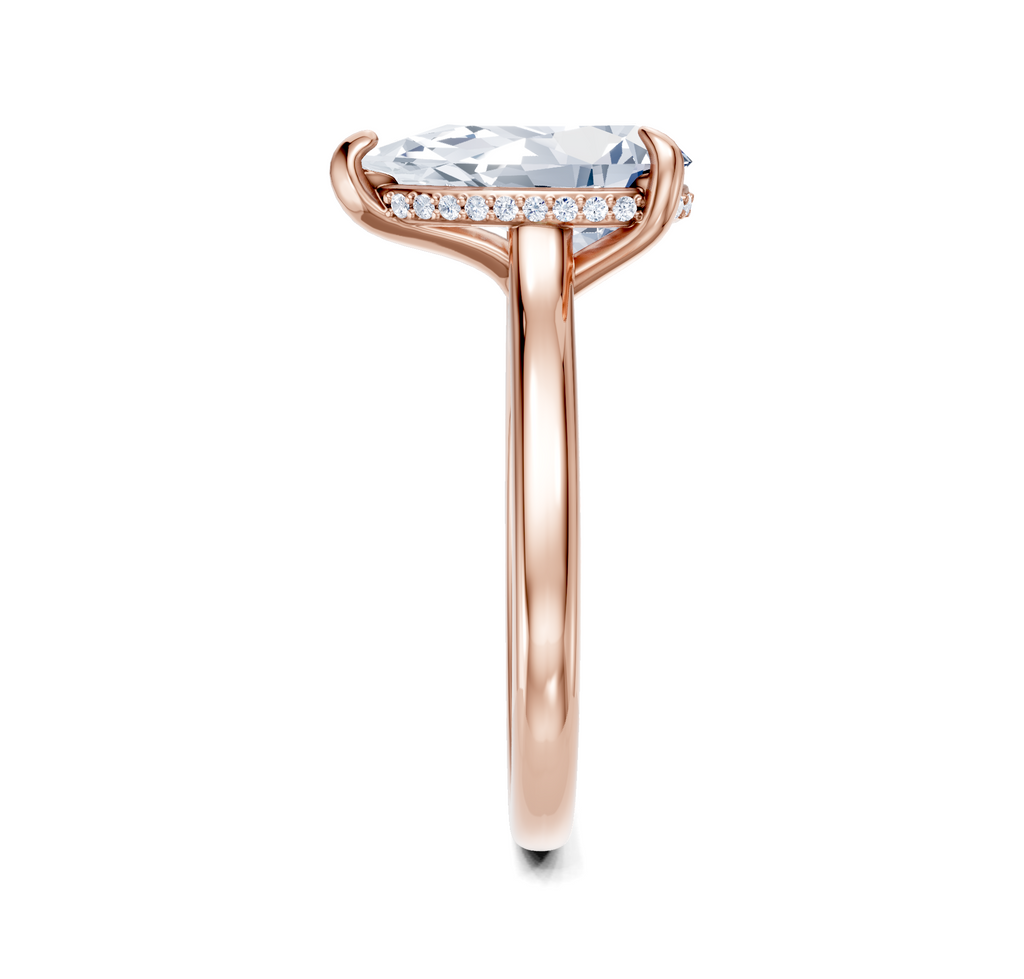 Image for Cathedral Hidden Halo Engagement Ring | 18k Rose Gold