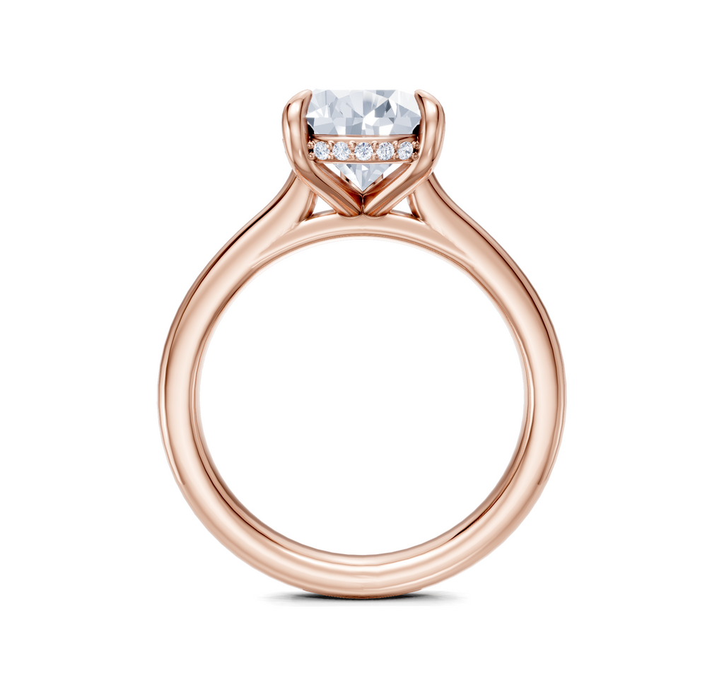 Image for Cathedral Hidden Halo Engagement Ring | 18k Rose Gold
