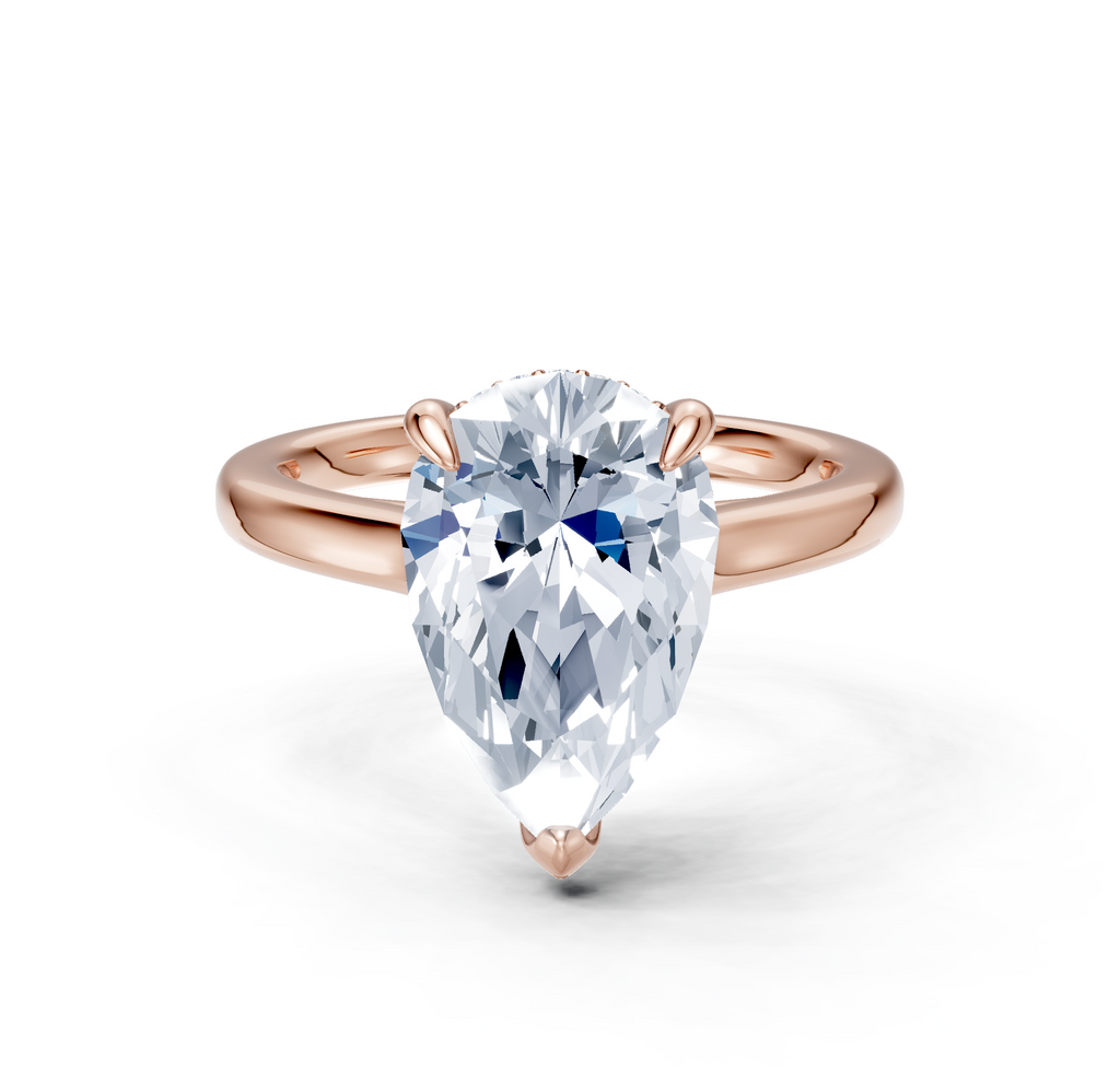 Image for Cathedral Hidden Halo Engagement Ring | 18k Rose Gold
