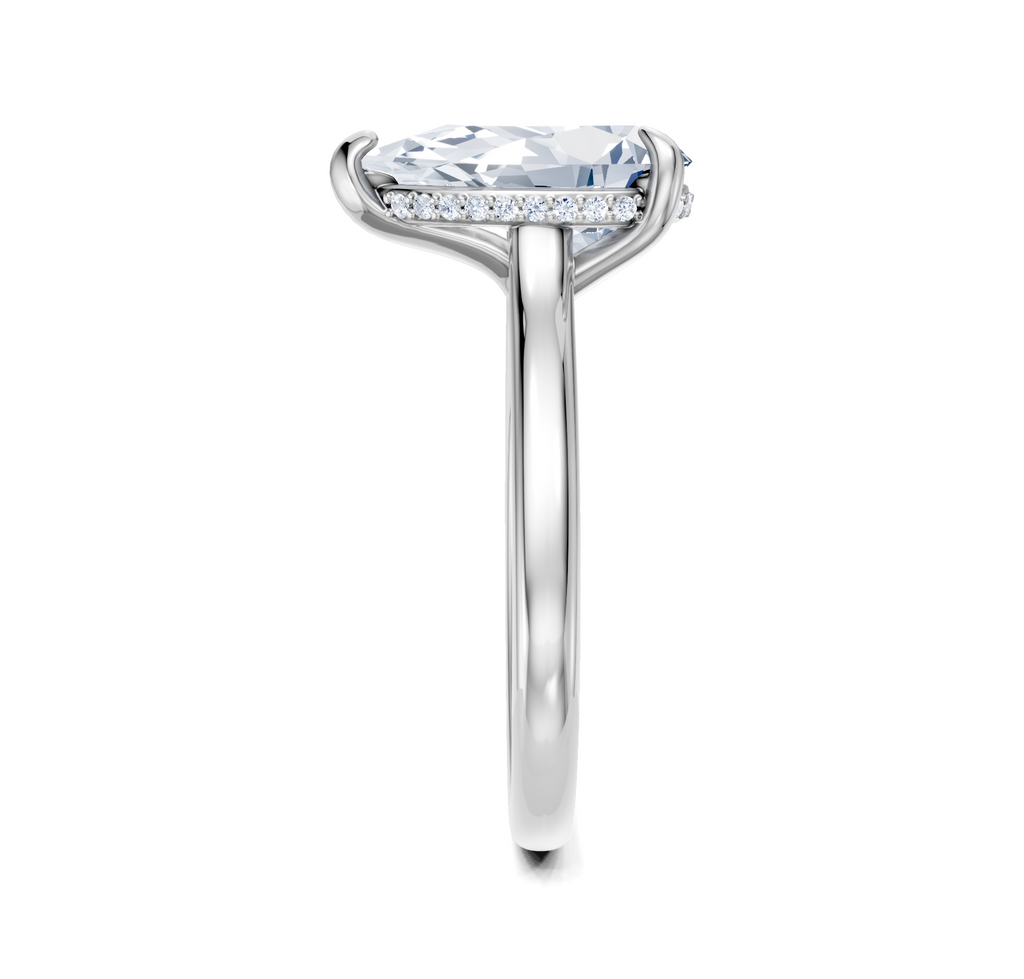 Image for Cathedral Hidden Halo Engagement Ring | 18k White Gold