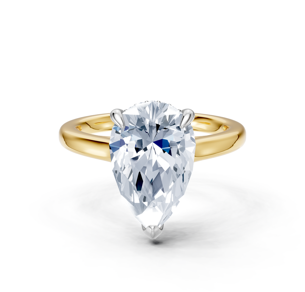 Image for Cathedral Hidden Halo Engagement Ring | 18k Two Tone