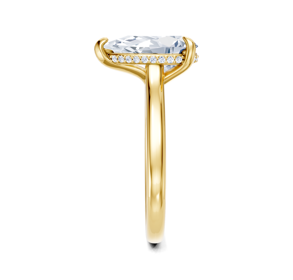 Image for Cathedral Hidden Halo Engagement Ring | 18k Yellow Gold