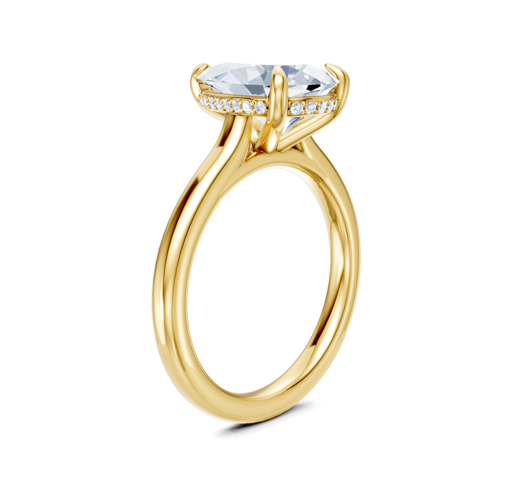 Image for Cathedral Hidden Halo Engagement Ring | 18k Yellow Gold