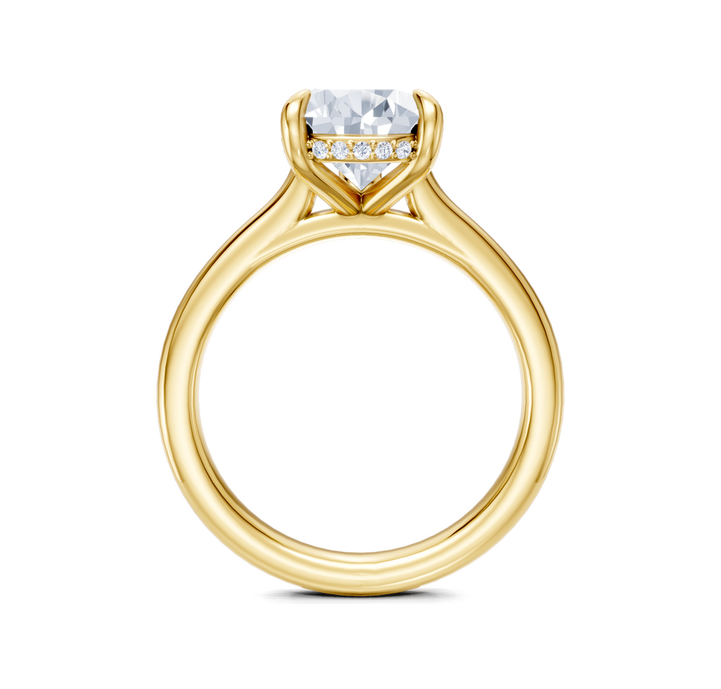 Image for Cathedral Hidden Halo Engagement Ring | 18k Yellow Gold