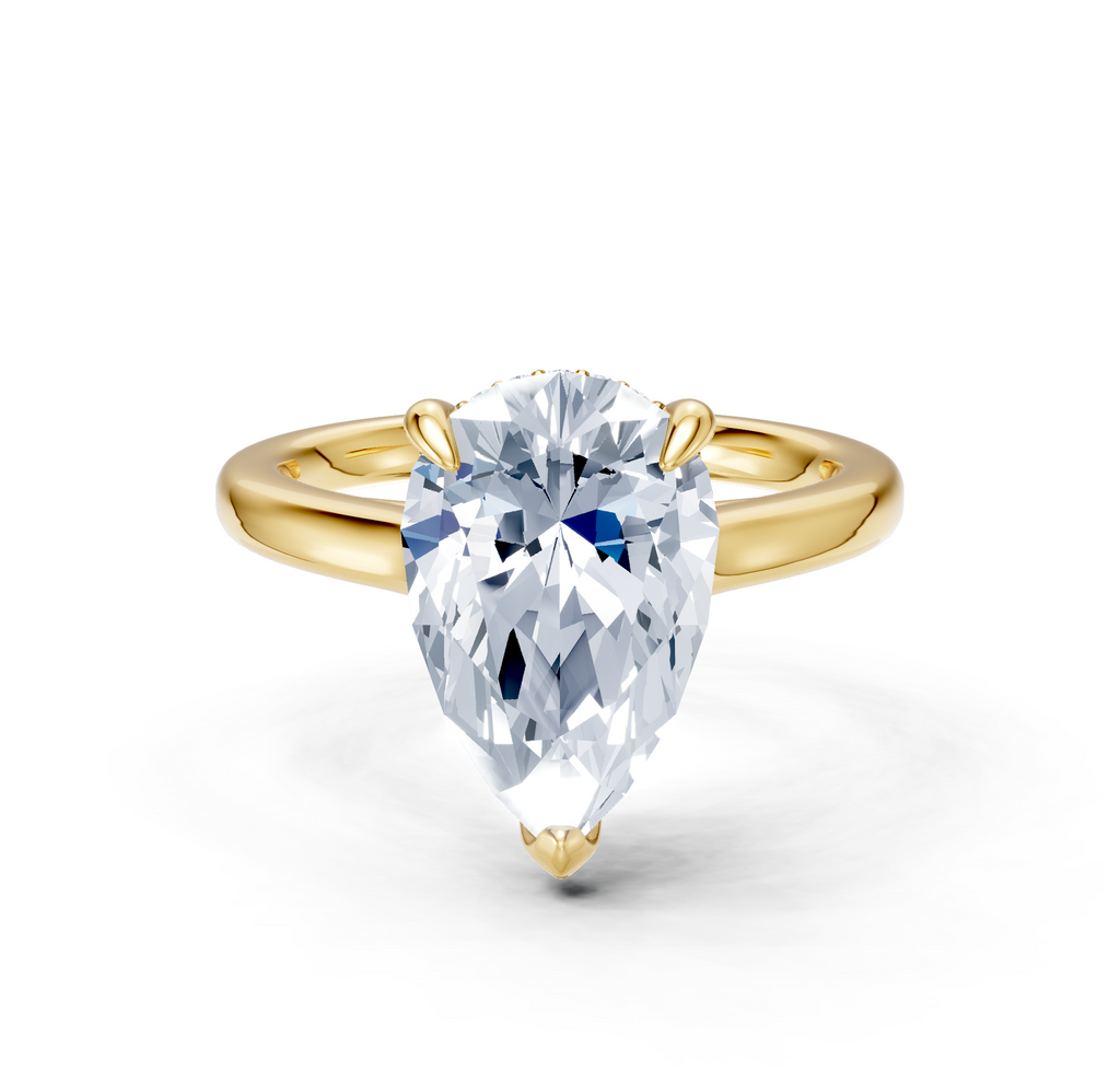Image for Cathedral Hidden Halo Engagement Ring | 18k Yellow Gold