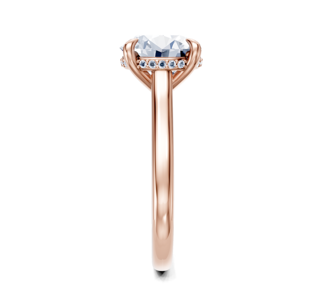 Image for Cathedral Hidden Halo Engagement Ring | 18k Rose Gold