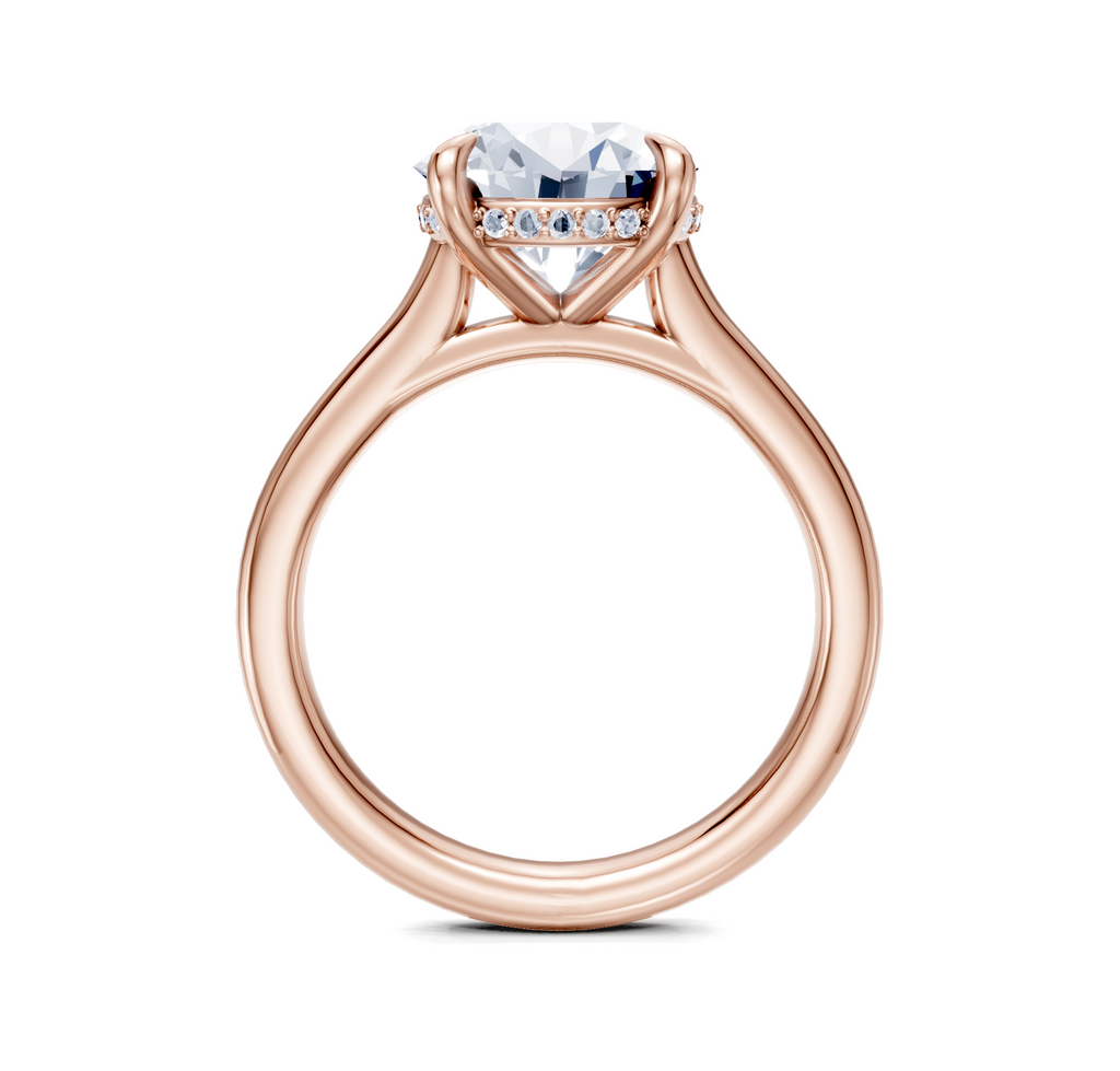 Image for Cathedral Hidden Halo Engagement Ring | 18k Rose Gold