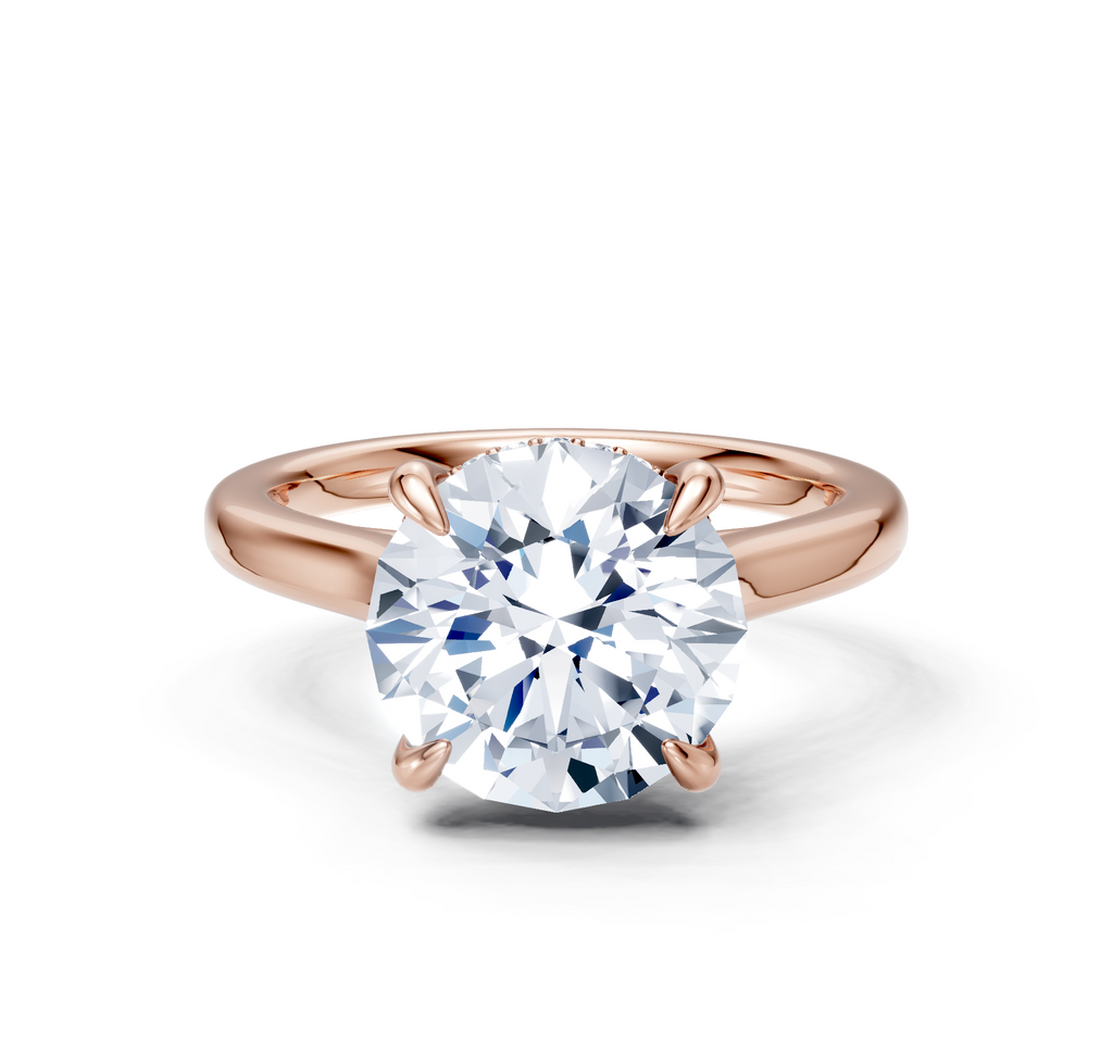 Image for Cathedral Hidden Halo Engagement Ring | 18k Rose Gold