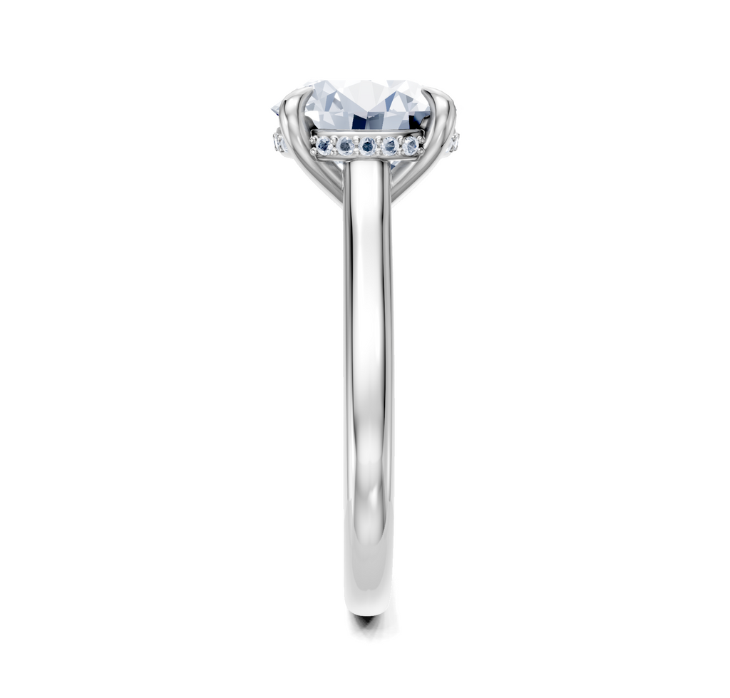 Image for Cathedral Hidden Halo Engagement Ring | 18k White Gold