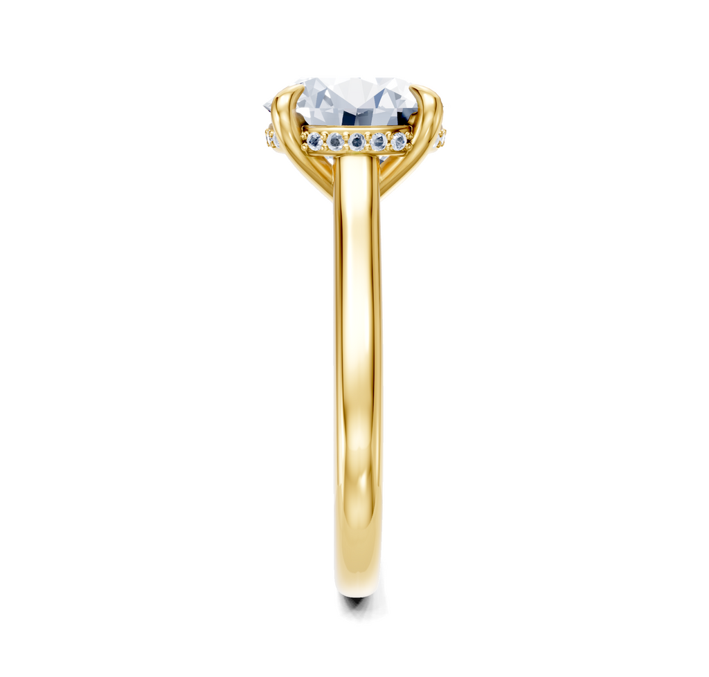 Image for Cathedral Hidden Halo Engagement Ring | 18k Yellow Gold