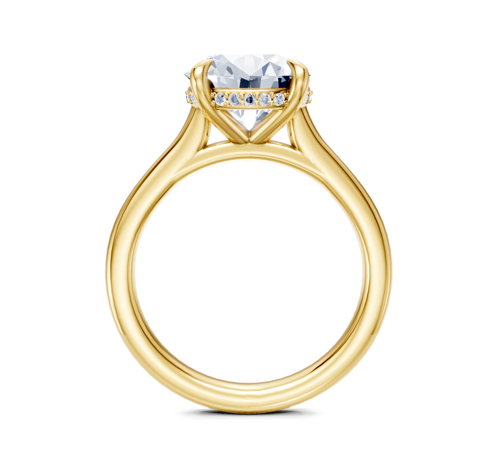 Image for Cathedral Hidden Halo Engagement Ring | 18k Yellow Gold