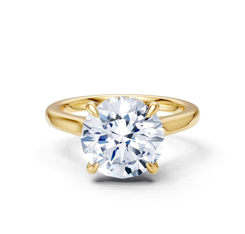 Image for Cathedral Hidden Halo Engagement Ring | 18k Yellow Gold