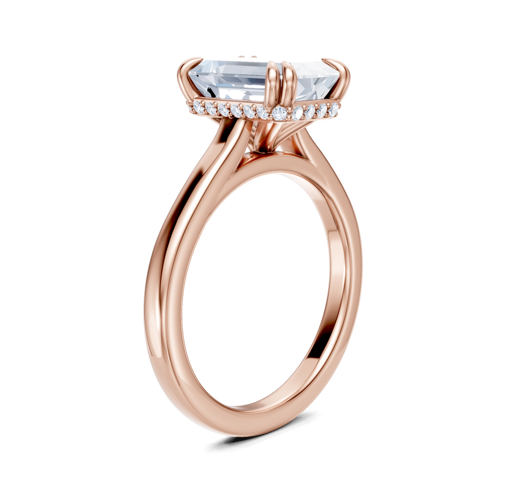 Image for Double Claw Hidden Halo | 18k Rose Gold