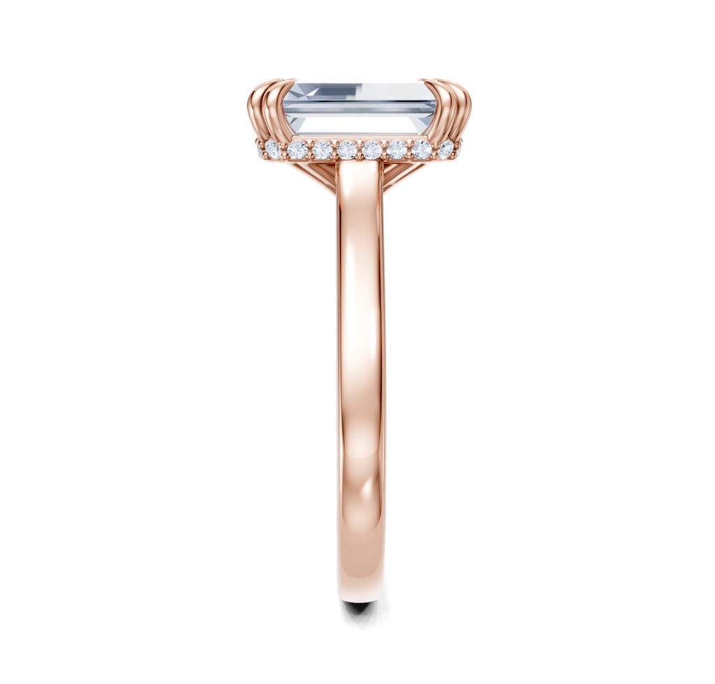 Image for Double Claw Hidden Halo | 18k Rose Gold